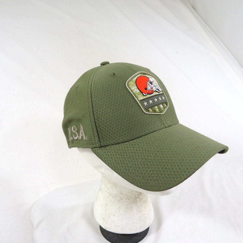 Cleveland Browns Hat Green New Era 39Thirty M/L Salute to Service NWOT